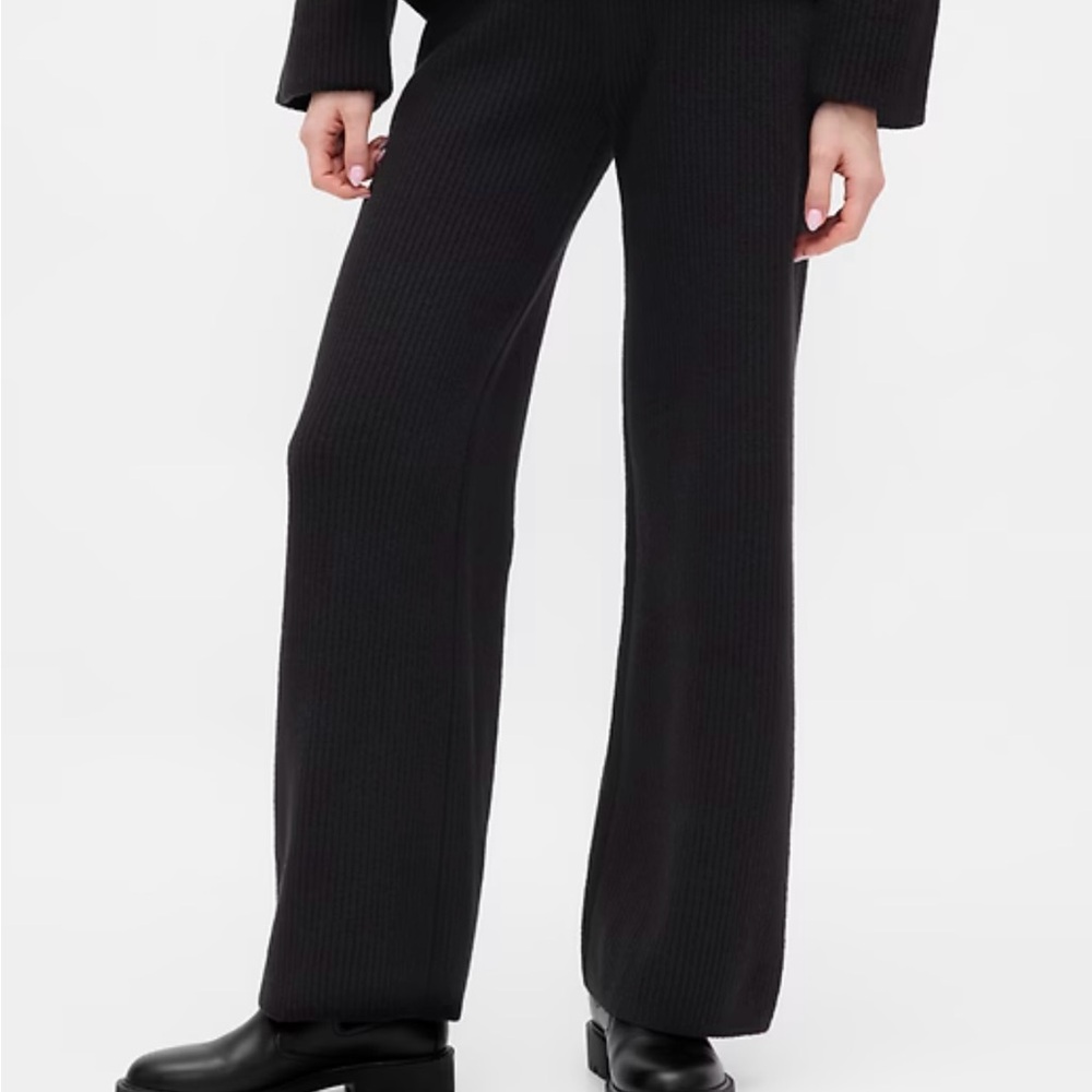 Gap CashSoft Shaker-Stitch Sweater Pants Wide Leg